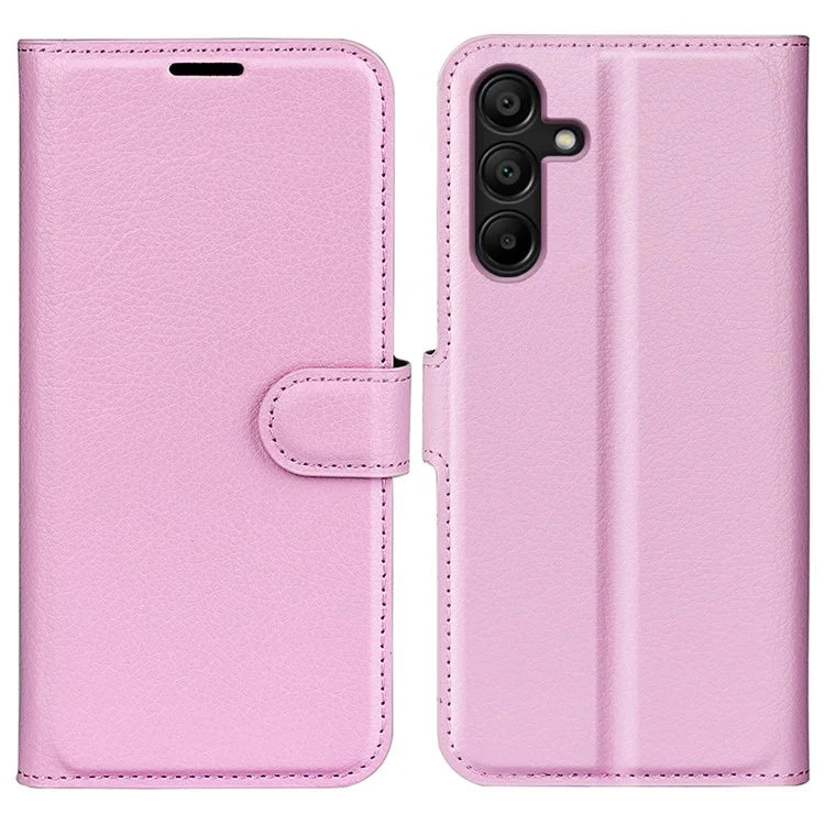 For Samsung Galaxy M15 5G Case Litchi Texture Leather Phone Cover Card Slot Magnetic Clasp