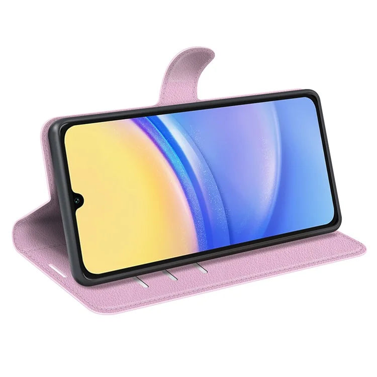 For Samsung Galaxy M15 5G Case Litchi Texture Leather Phone Cover Card Slot Magnetic Clasp