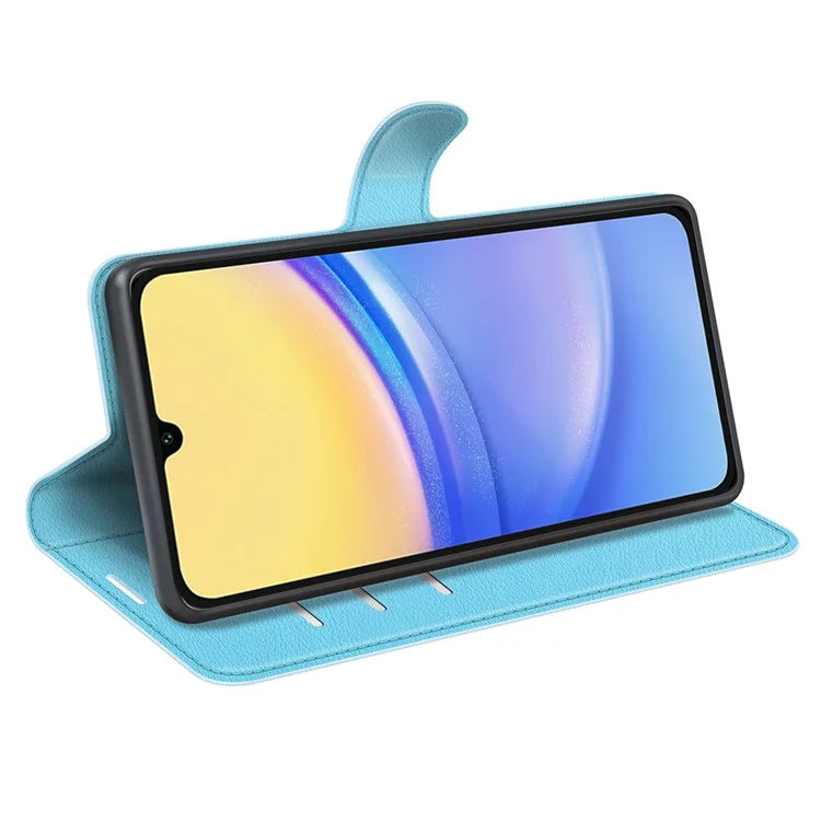 For Samsung Galaxy M15 5G Case Litchi Texture Leather Phone Cover Card Slot Magnetic Clasp