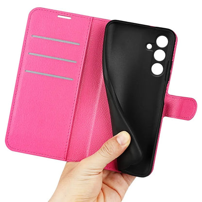 For Samsung Galaxy M15 5G Case Litchi Texture Leather Phone Cover Card Slot Magnetic Clasp