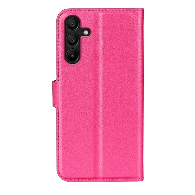 For Samsung Galaxy M15 5G Case Litchi Texture Leather Phone Cover Card Slot Magnetic Clasp