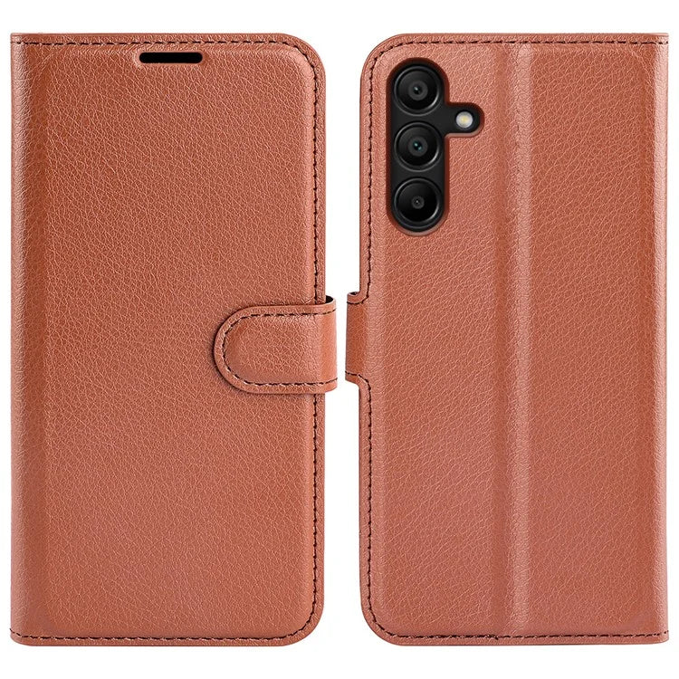 For Samsung Galaxy M15 5G Case Litchi Texture Leather Phone Cover Card Slot Magnetic Clasp