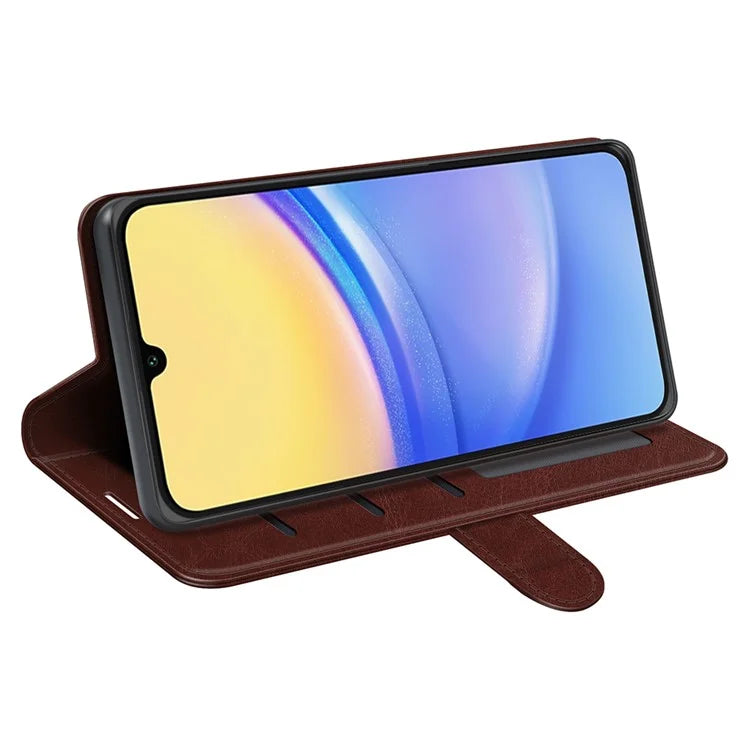 For Samsung Galaxy M15 5G Case Folio Flip Leather Phone Cover Crazy Horse Texture