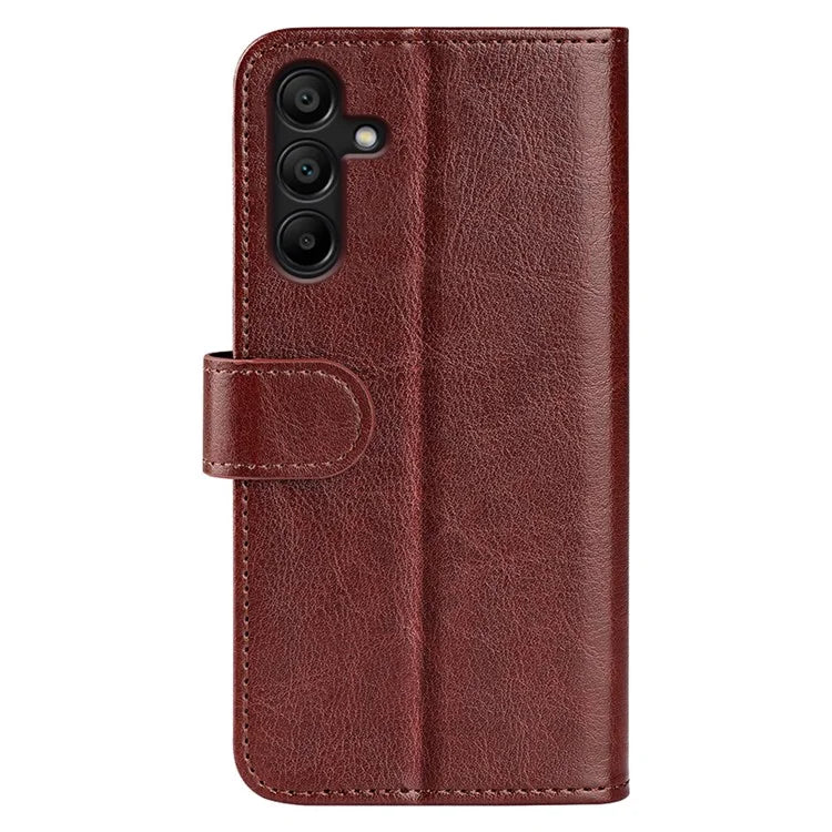 For Samsung Galaxy M15 5G Case Folio Flip Leather Phone Cover Crazy Horse Texture