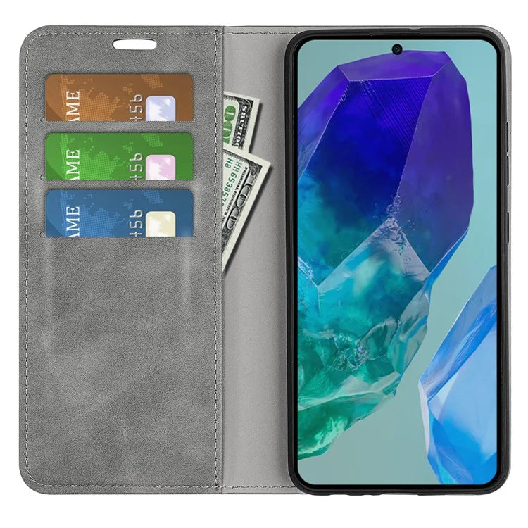 For Samsung Galaxy M55 5G / C55 5G / F55 5G Case Wallet Leather Phone Cover Skin Feel Strong Magnetic
