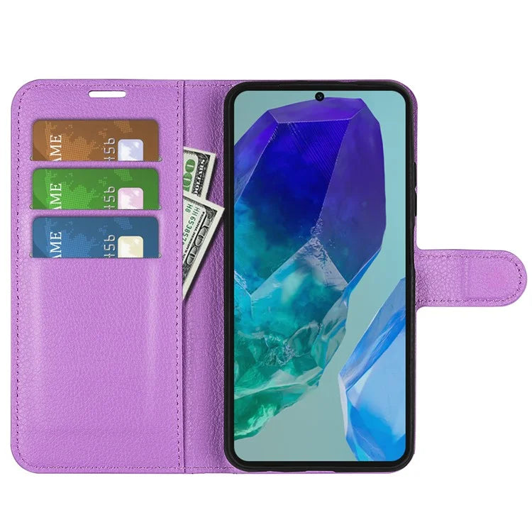 For Samsung Galaxy M55 5G / C55 5G / F55 5G Case Litchi Texture Card Slot Leather Phone Cover with Wallet
