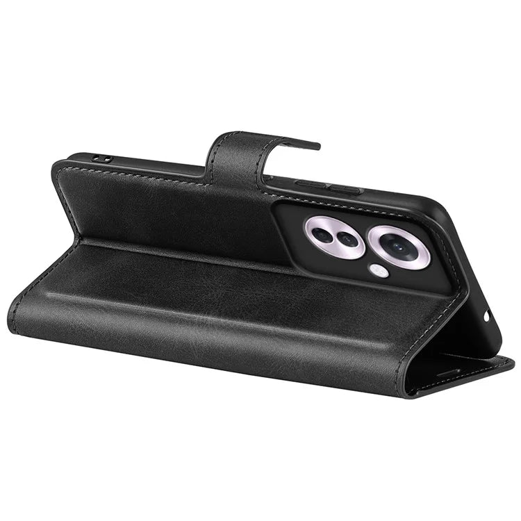 For Oppo Reno11 F 5G Case Leather Phone Cover Square Magnetic Clasp