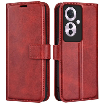 For Oppo Reno11 F 5G Case Leather Phone Cover Square Magnetic Clasp