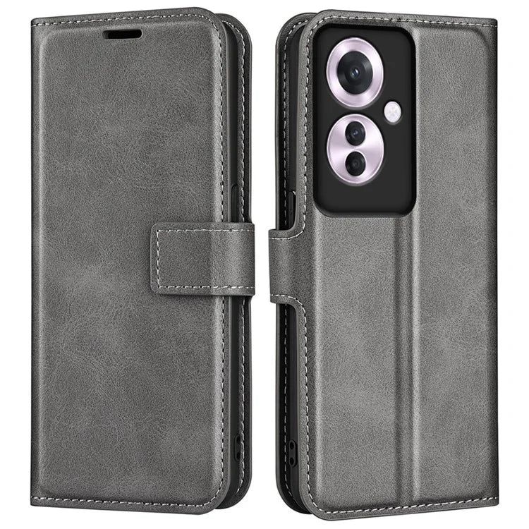 For Oppo Reno11 F 5G Case Leather Phone Cover Square Magnetic Clasp