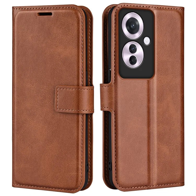 For Oppo Reno11 F 5G Case Leather Phone Cover Square Magnetic Clasp