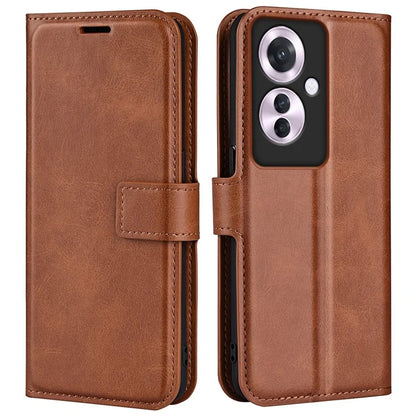 For Oppo Reno11 F 5G Case Leather Phone Cover Square Magnetic Clasp