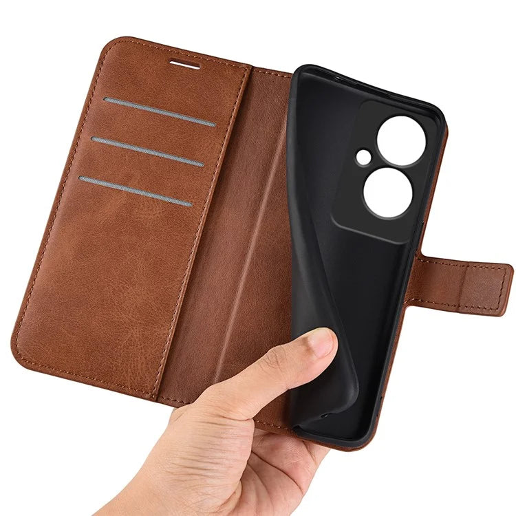For Oppo Reno11 F 5G Case Leather Phone Cover Square Magnetic Clasp