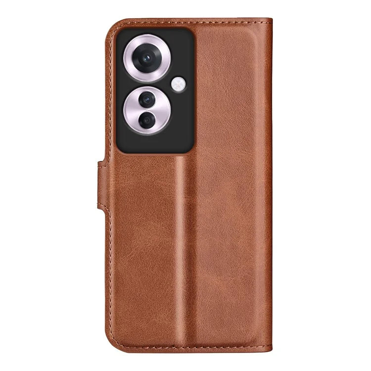 For Oppo Reno11 F 5G Case Leather Phone Cover Square Magnetic Clasp