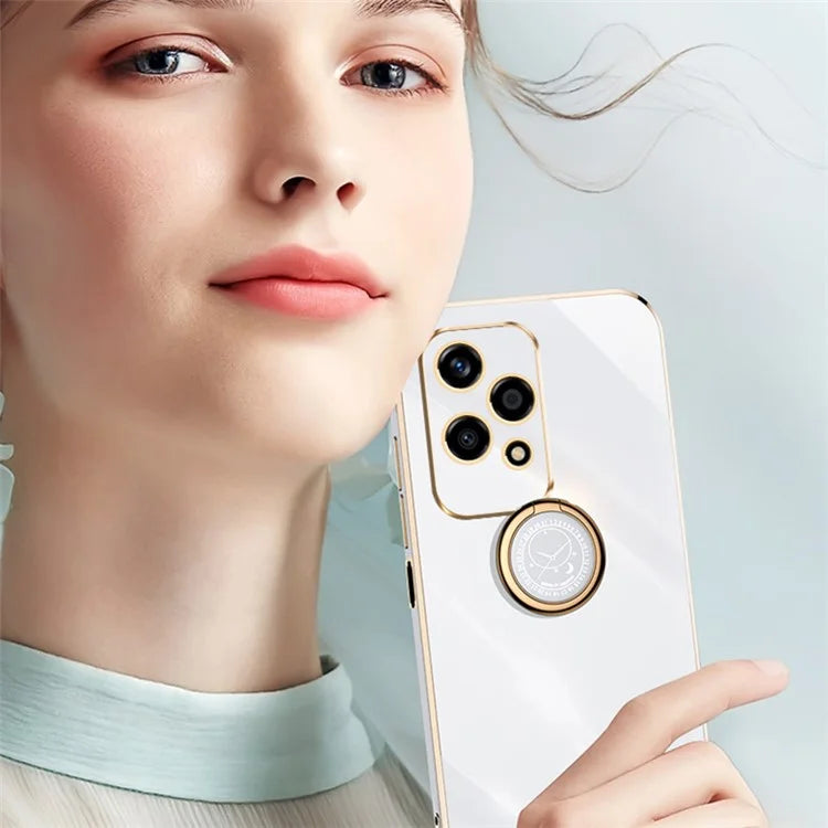 XINLI For Honor 200 Lite TPU Case Electroplating Phone Cover with Ring Kickstand