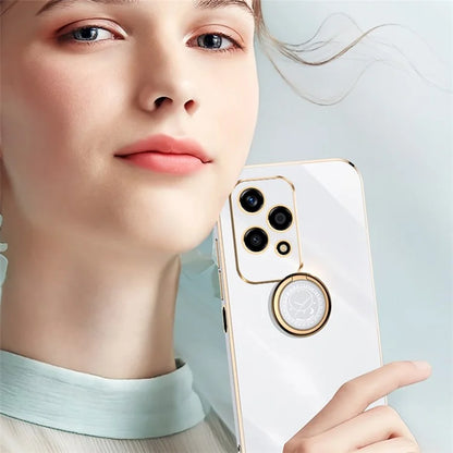 XINLI For Honor 200 Lite TPU Case Electroplating Phone Cover with Ring Kickstand