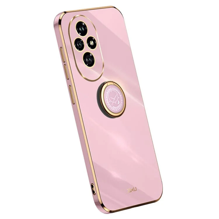 XINLI For Honor 200 5G Case Ring Holder Kickstand Electroplating Soft TPU Cover