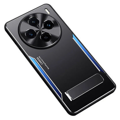 For vivo X100s 5G Kickstand Phone Case Aluminum Alloy + TPU Shockproof Phone Cover