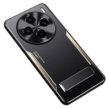 For vivo X100s 5G Kickstand Phone Case Aluminum Alloy + TPU Shockproof Phone Cover