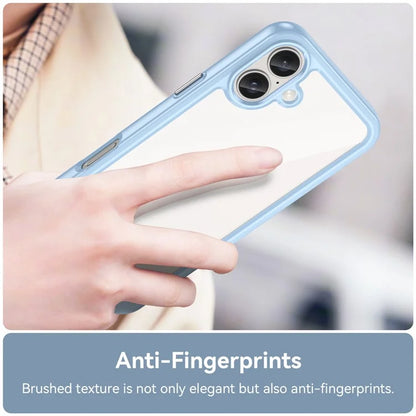 For iPhone 16 Plus Case TPU Frame Clear Acrylic Back Phone Cover
