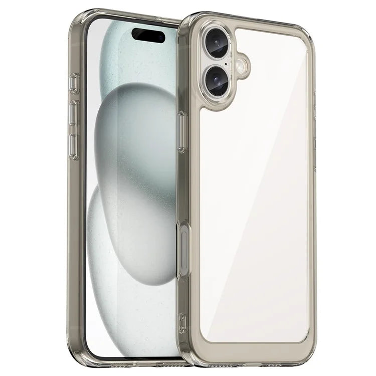 For iPhone 16 Plus Case TPU Frame Clear Acrylic Back Phone Cover