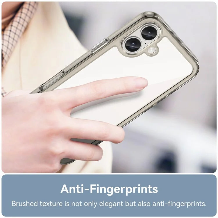 For iPhone 16 Plus Case TPU Frame Clear Acrylic Back Phone Cover