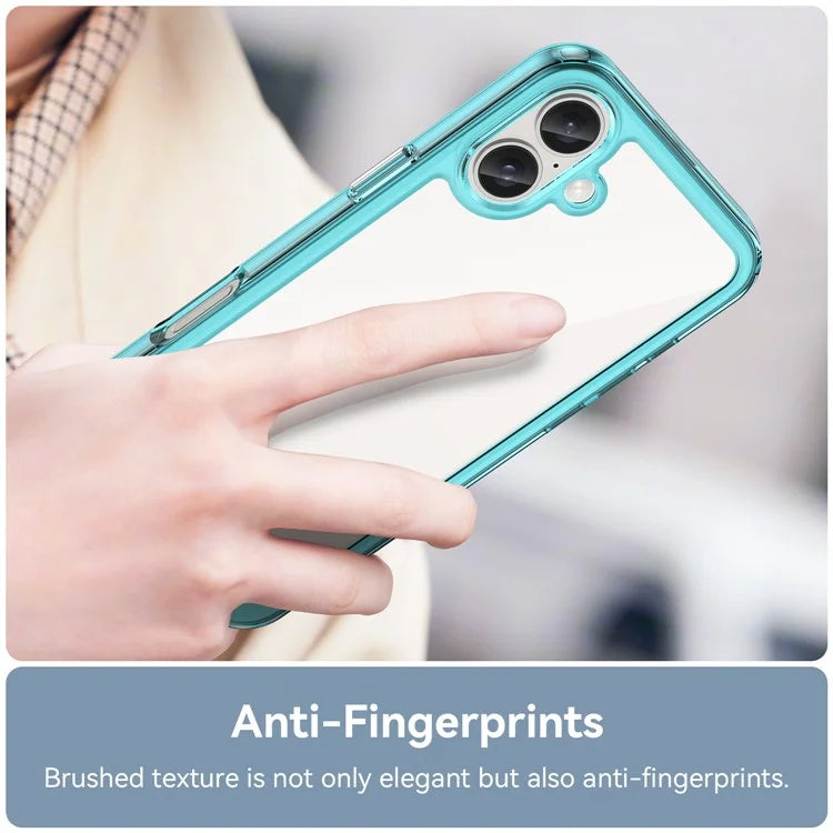 For iPhone 16 Plus Case TPU Frame Clear Acrylic Back Phone Cover