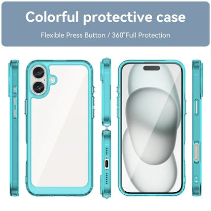 For iPhone 16 Plus Case TPU Frame Clear Acrylic Back Phone Cover