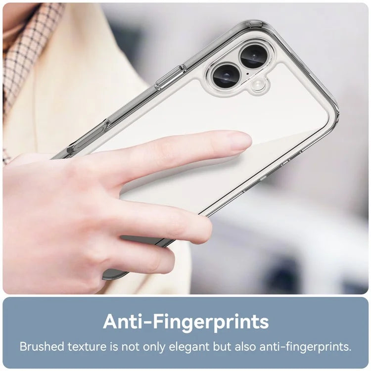 For iPhone 16 Plus Case TPU Frame Clear Acrylic Back Phone Cover