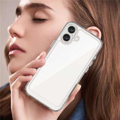 For iPhone 16 Plus Case TPU Frame Clear Acrylic Back Phone Cover