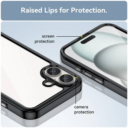 For iPhone 16 Case TPU+Acrylic Phone Cover Anti-Scratch Protective