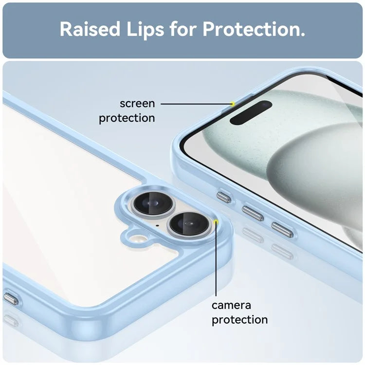 For iPhone 16 Case TPU+Acrylic Phone Cover Anti-Scratch Protective