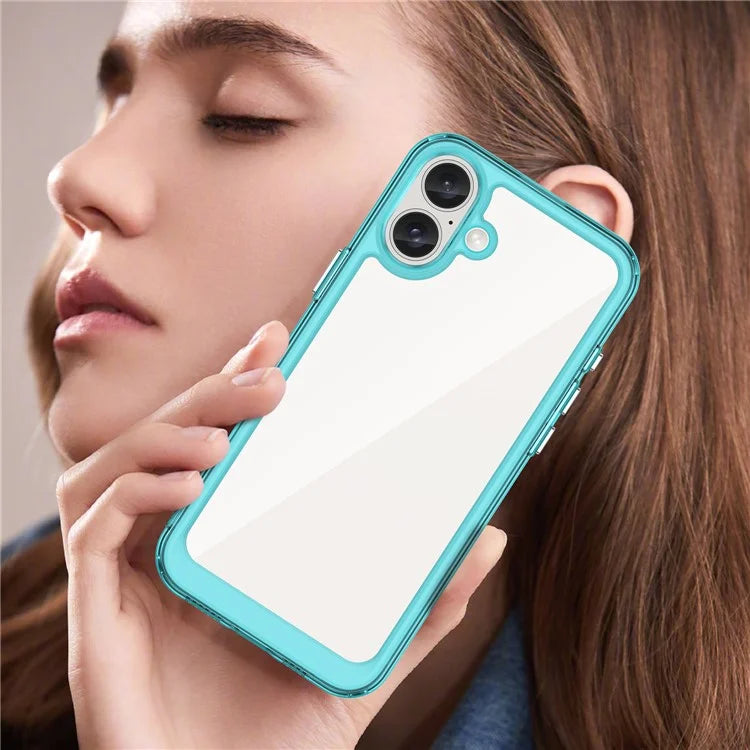 For iPhone 16 Case TPU+Acrylic Phone Cover Anti-Scratch Protective