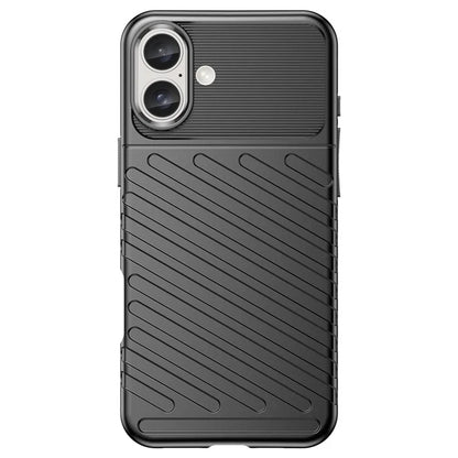 Thunder Series For iPhone 16 Plus Case Twill Texture Thickened TPU Soft Phone Cover