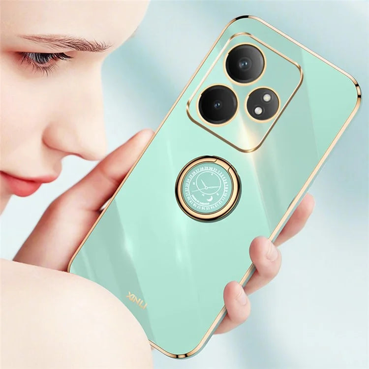 XINLI For Realme GT Neo6 5G Case Soft TPU Kickstand Electroplating Phone Cover