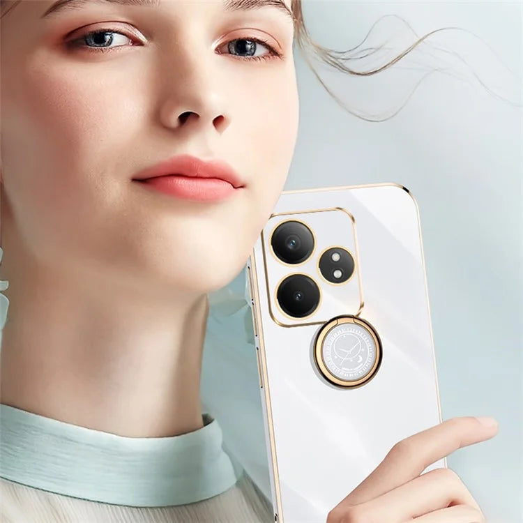 XINLI For Realme GT Neo6 5G Case Soft TPU Kickstand Electroplating Phone Cover
