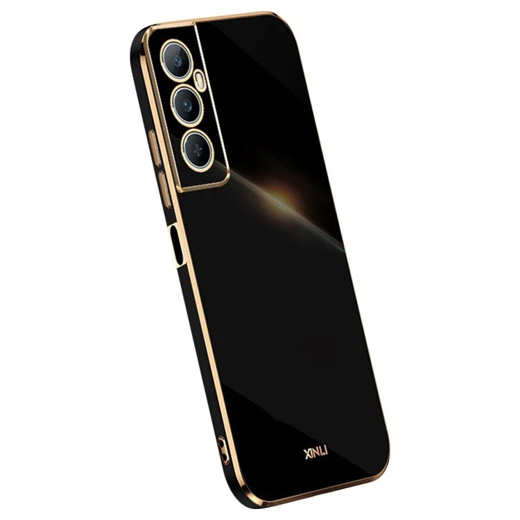 XINLI For Realme C65 4G Case Protective TPU Cell Phone Cover with Electroplating Frame