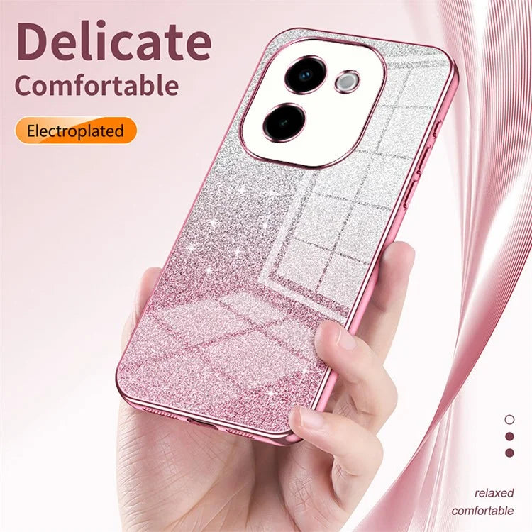 For vivo Y200 Pro 5G Case Electroplating Gradient Glitter TPU Phone Cover