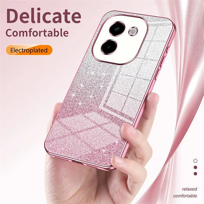 For vivo Y200 Pro 5G Case Electroplating Gradient Glitter TPU Phone Cover