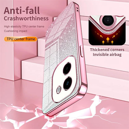 For vivo Y200 Pro 5G Case Electroplating Gradient Glitter TPU Phone Cover
