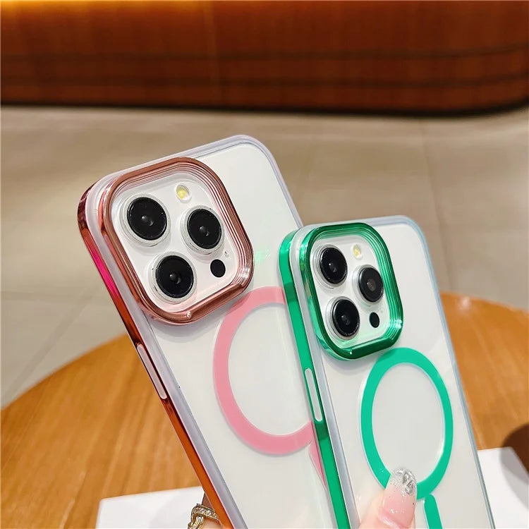 For iPhone 15 Pro Max Clear Case PC+TPU Phone Cover Compatible with MagSafe