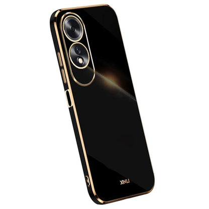 XINLI For Oppo A60 4G Case Soft TPU Electroplating Shockproof Phone Cover