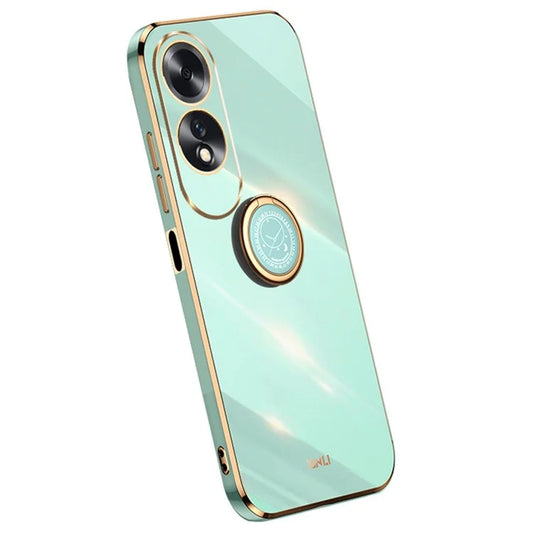 XINLI For Oppo A60 4G Case Kickstand Electroplating Gold Edge TPU Phone Cover
