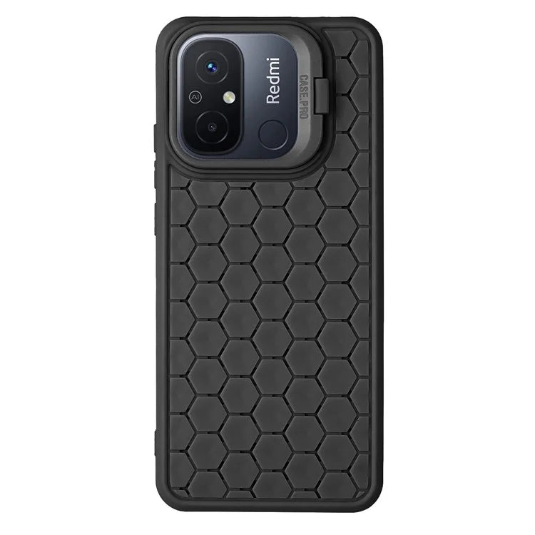 For Xiaomi Redmi 12C 4G Case Lens Frame Kickstand TPU Phone Cover Heat Dissipation