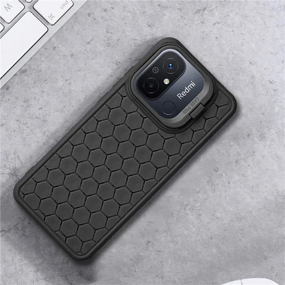 For Xiaomi Redmi 12C 4G Case Lens Frame Kickstand TPU Phone Cover Heat Dissipation