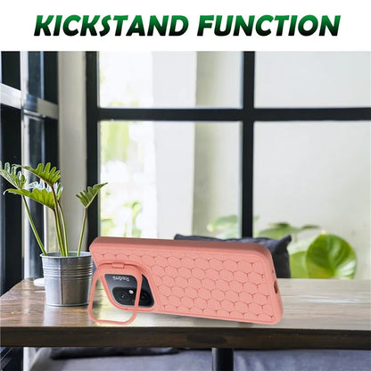 For Xiaomi Redmi 12C 4G Case Lens Frame Kickstand TPU Phone Cover Heat Dissipation