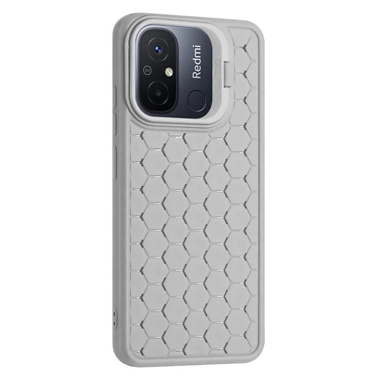 For Xiaomi Redmi 12C 4G Case Lens Frame Kickstand TPU Phone Cover Heat Dissipation