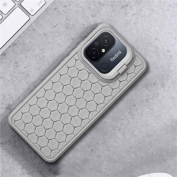 For Xiaomi Redmi 12C 4G Case Lens Frame Kickstand TPU Phone Cover Heat Dissipation