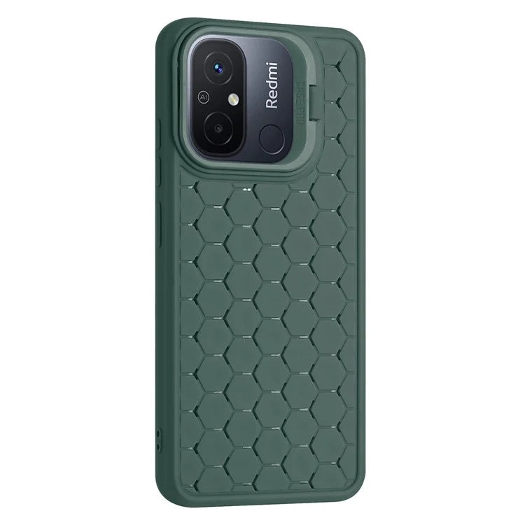 For Xiaomi Redmi 12C 4G Case Lens Frame Kickstand TPU Phone Cover Heat Dissipation