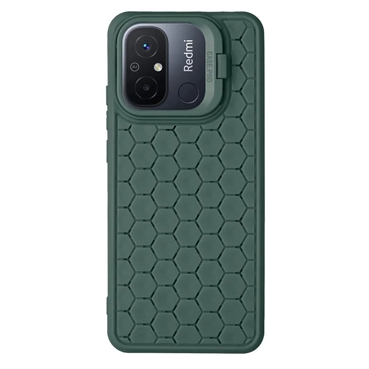For Xiaomi Redmi 12C 4G Case Lens Frame Kickstand TPU Phone Cover Heat Dissipation