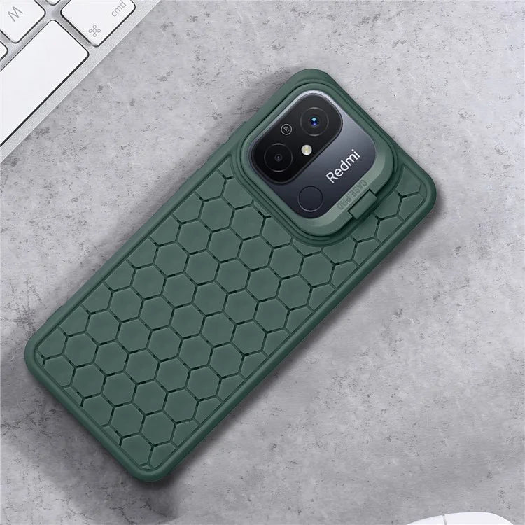For Xiaomi Redmi 12C 4G Case Lens Frame Kickstand TPU Phone Cover Heat Dissipation